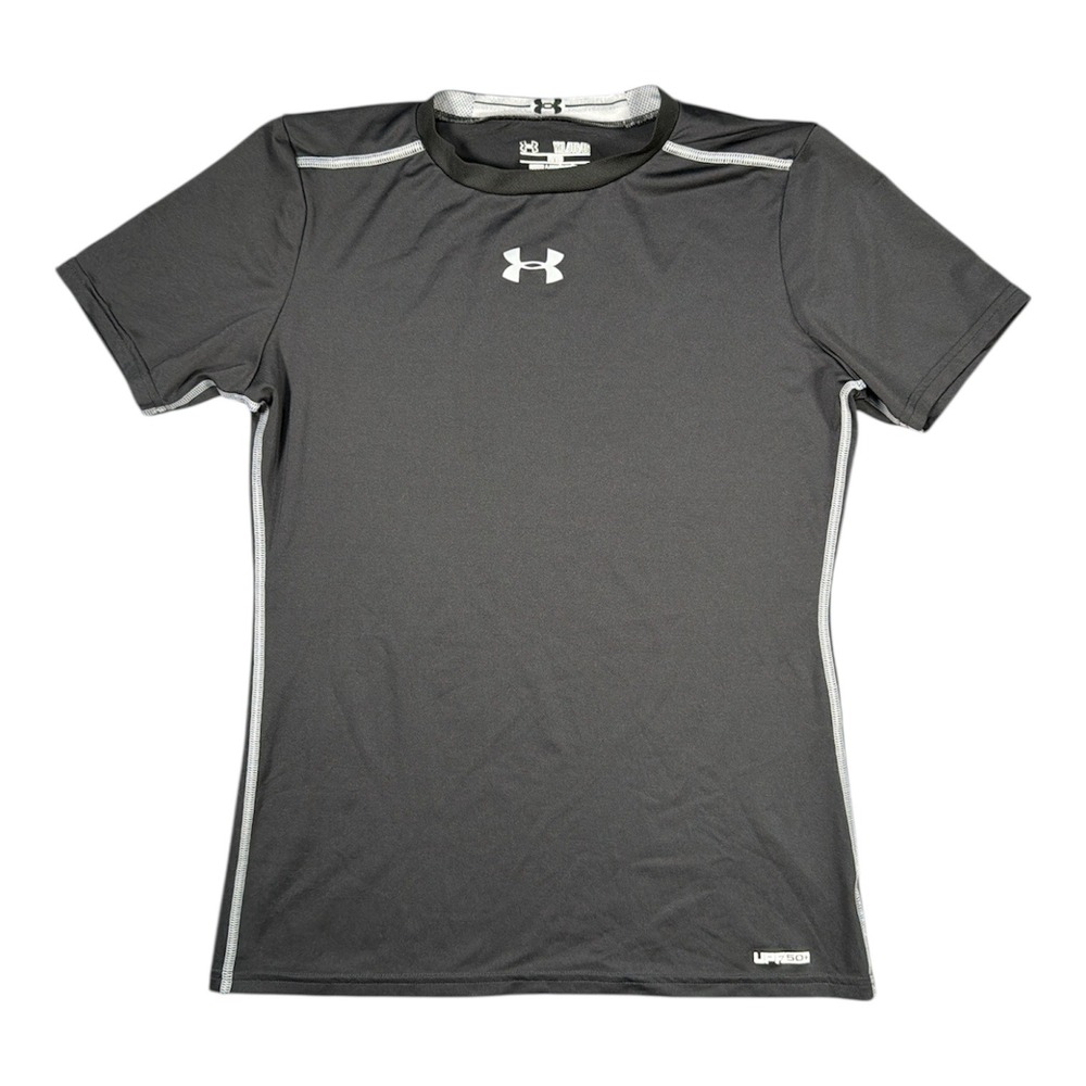 Under Armour Mens Heatgear Fitted T Shirt Gray YXL Athletic Performance